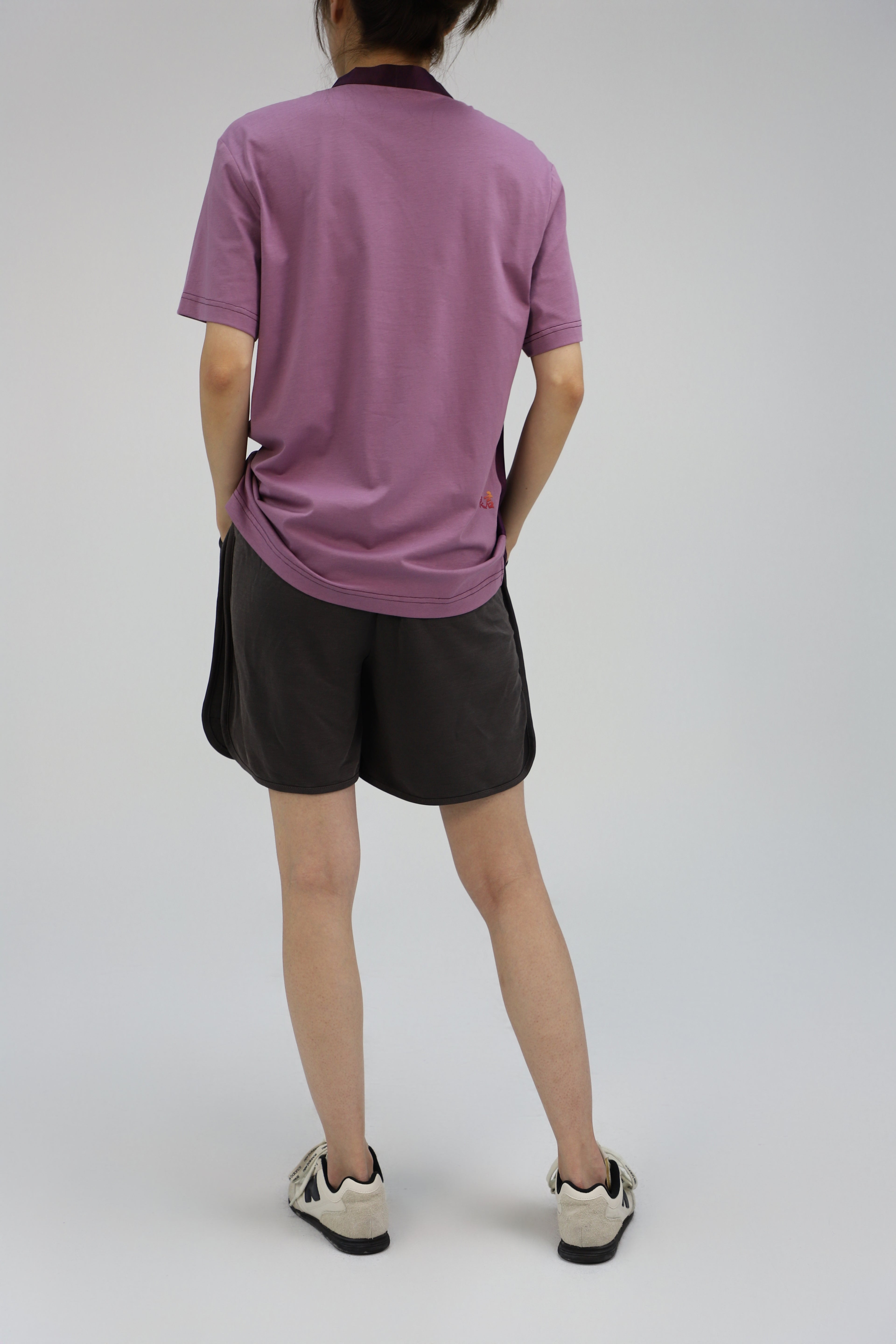 【Unisex】【Limited 26pcs】Xiangyun Silk Patchwork Mandarin Collar Tee
