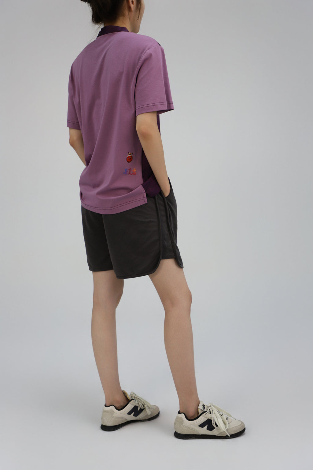 【Unisex】【Limited 26pcs】Xiangyun Silk Patchwork Mandarin Collar Tee