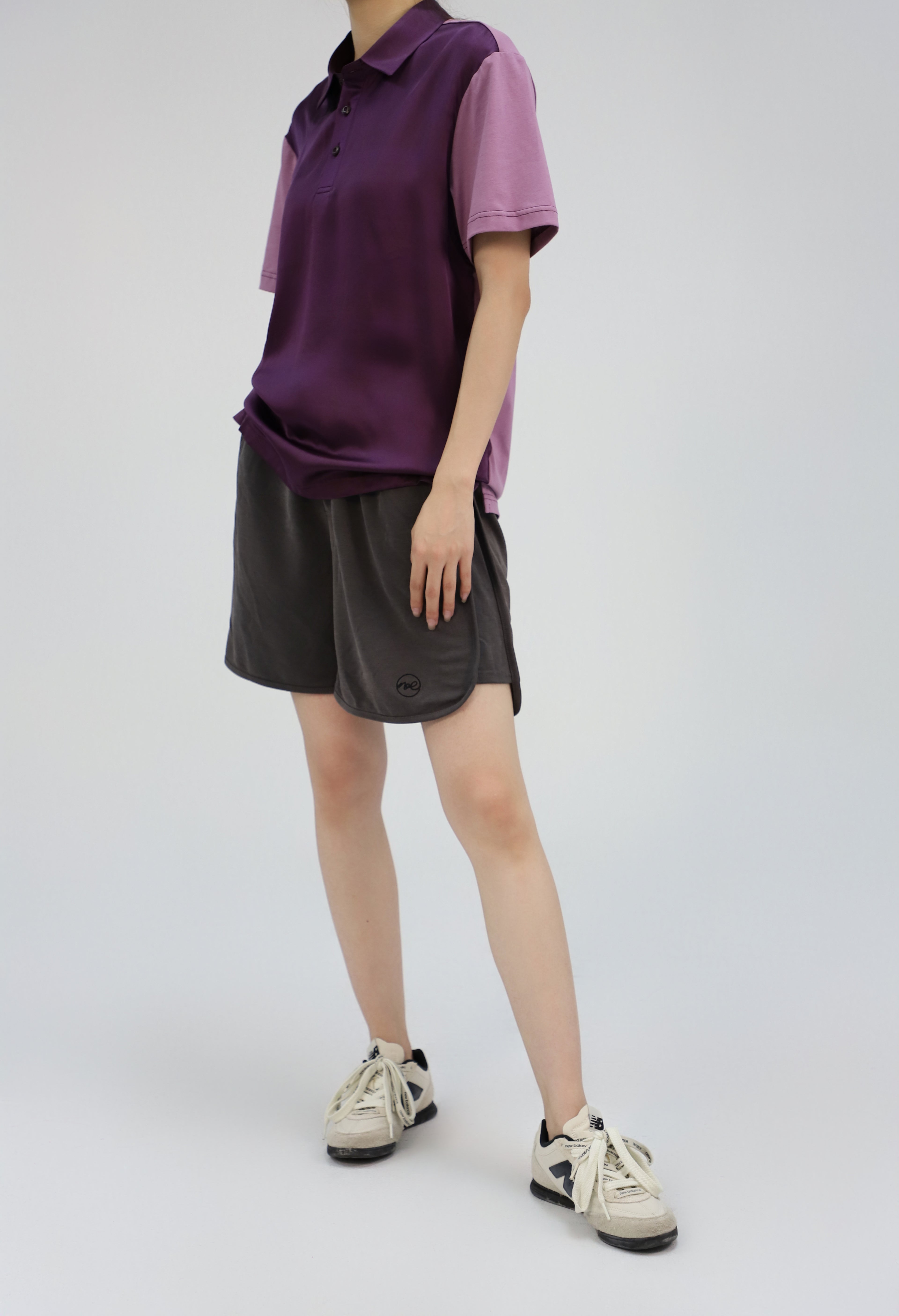 【Unisex】【Limited 17pcs】Xiangyun Silk × Cotton Color-block Short Sleeve Polo
