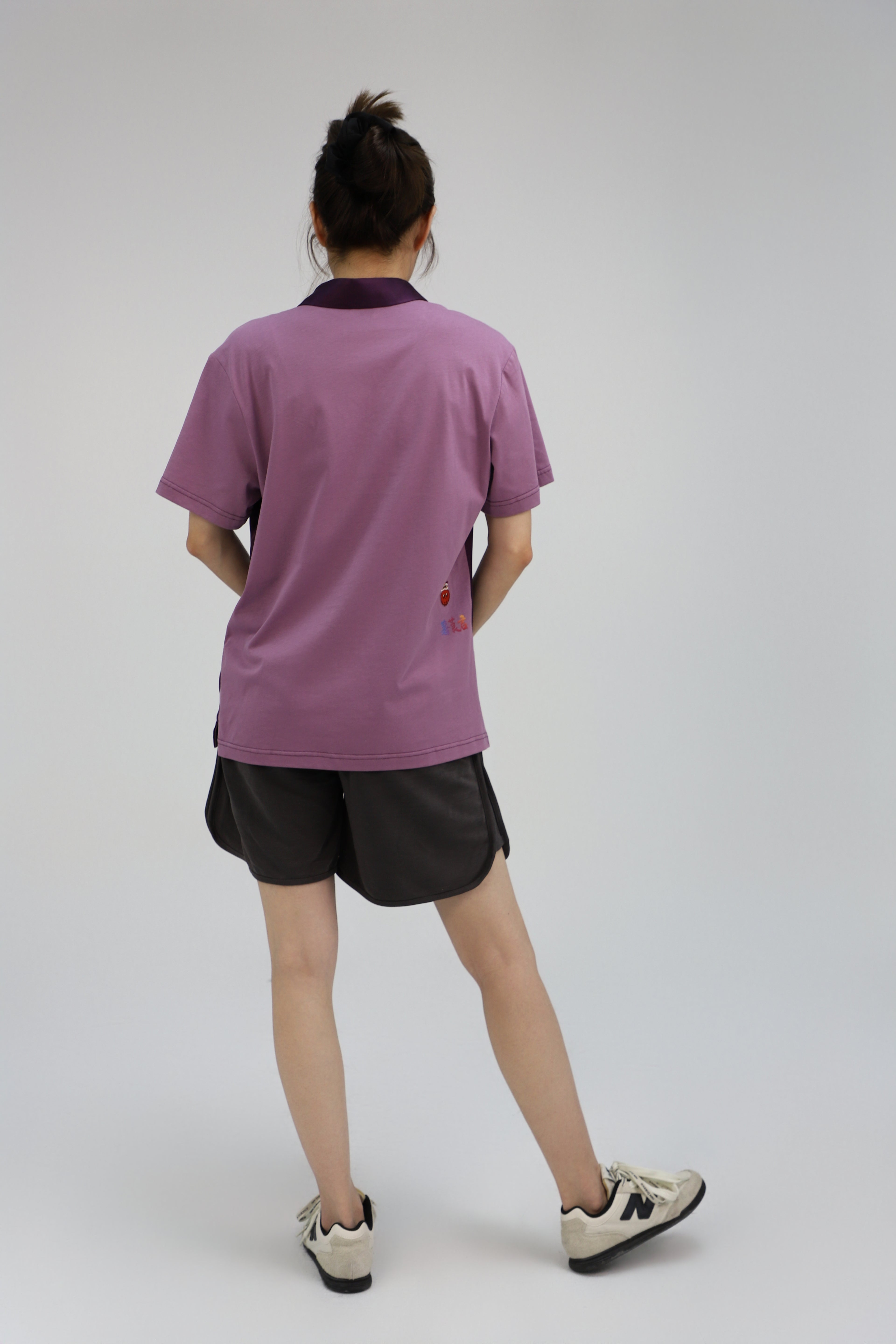 【Unisex】【Limited 17pcs】Xiangyun Silk × Cotton Color-block Short Sleeve Polo