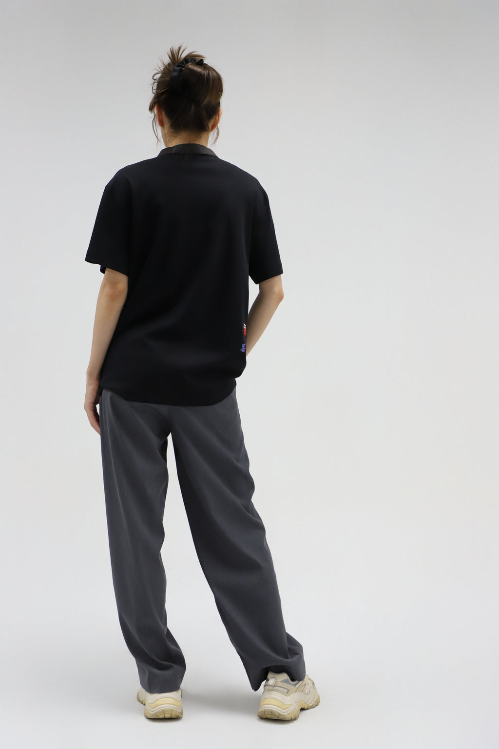 【Unisex】【Limited 26pcs】Xiangyun Silk Patchwork Mandarin Collar Tee