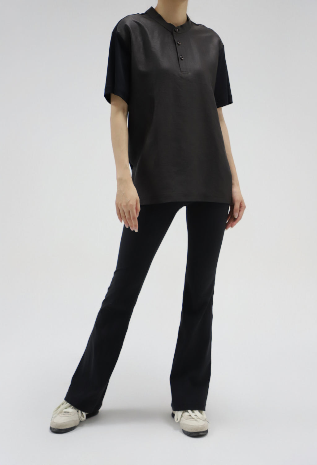 【Unisex】【Limited 26pcs】Xiangyun Silk Patchwork Mandarin Collar Tee