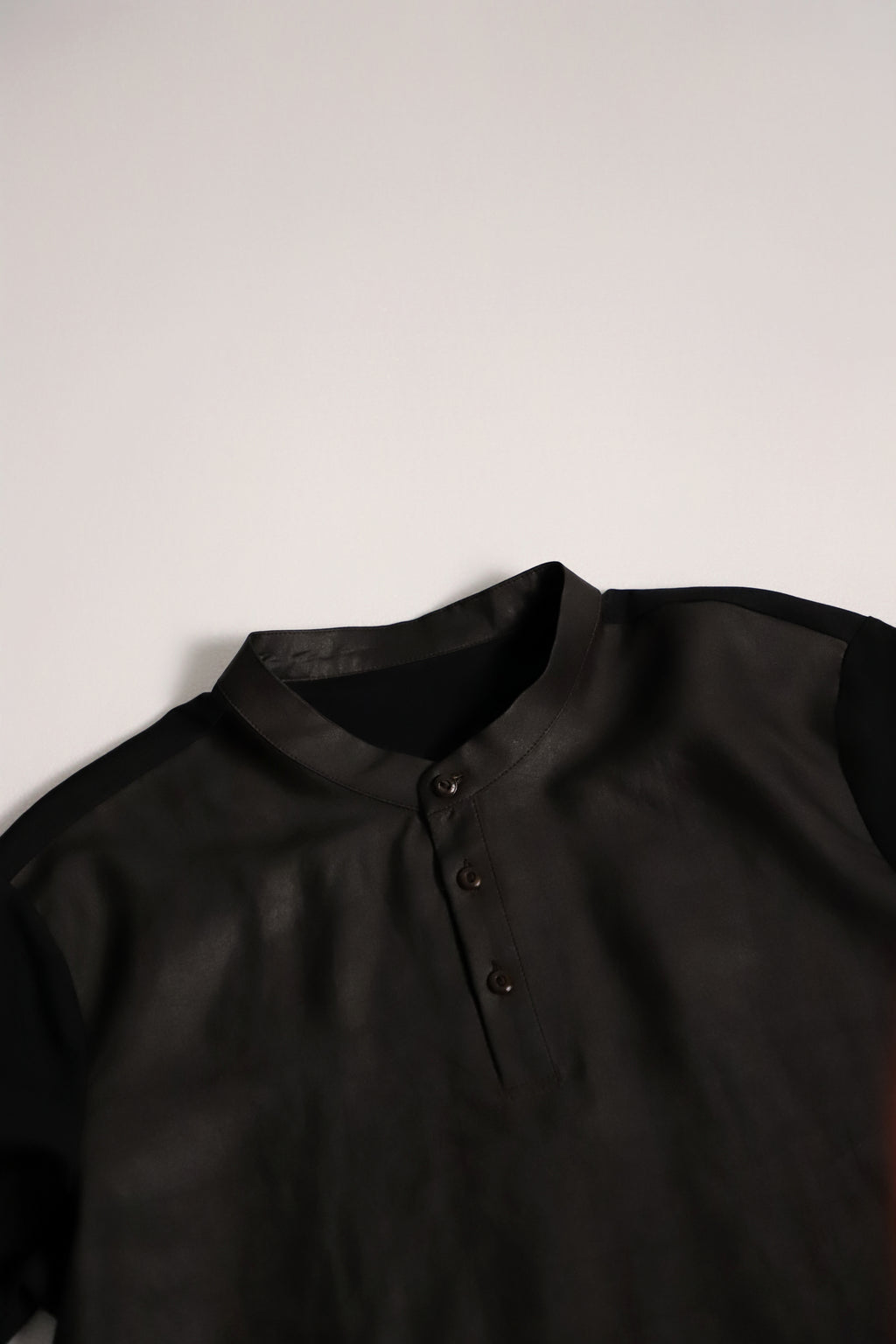 【Unisex】【Limited 26pcs】Xiangyun Silk Patchwork Mandarin Collar Tee