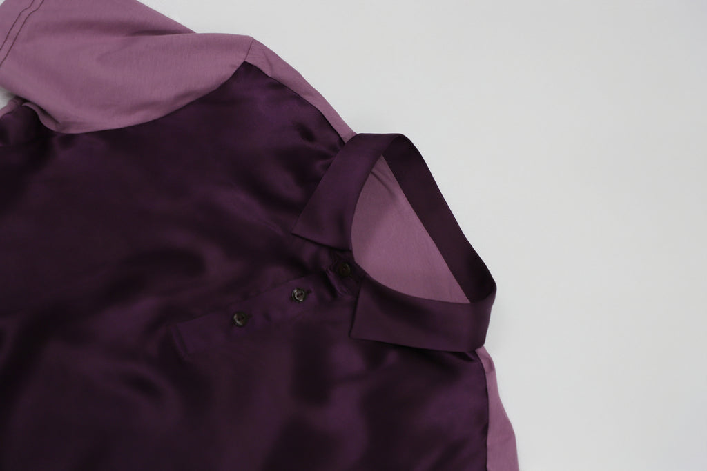 【Unisex】【Limited 17pcs】Xiangyun Silk × Cotton Color-block Short Sleeve Polo