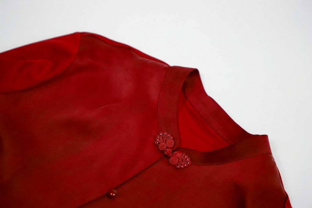 【Limited 14pcs】Xiangyun Silk Classic Mandarin collar Embroidered Top