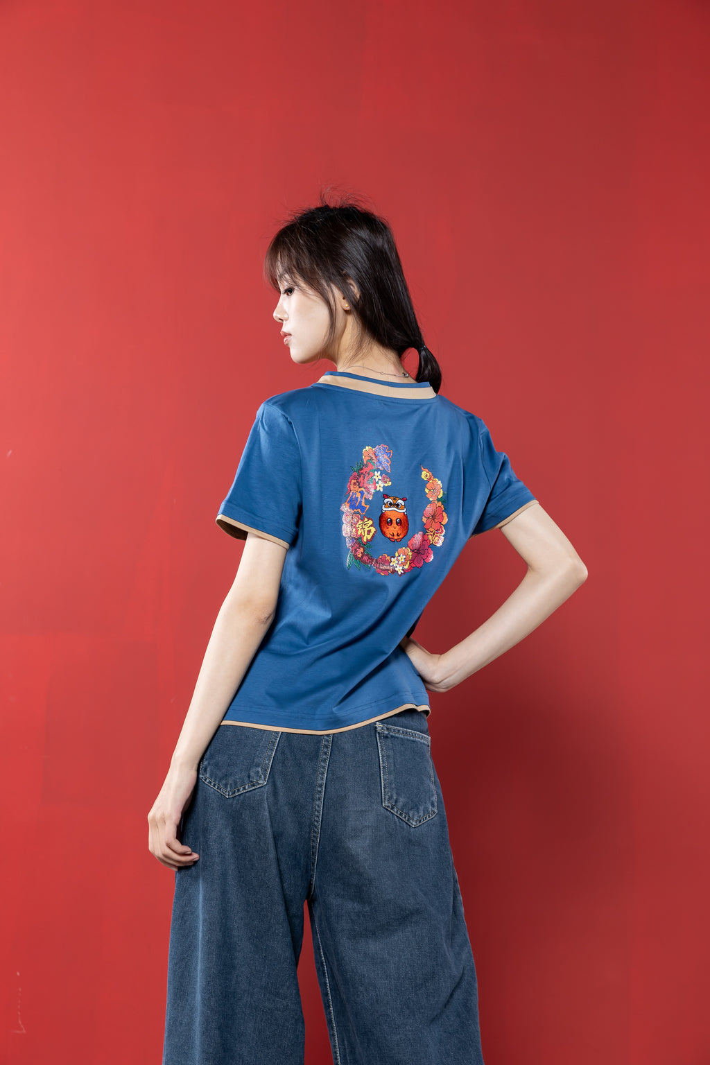 【Limited 65pcs】Xiangyun Silk × Cotton Women’s Embroidery Tee