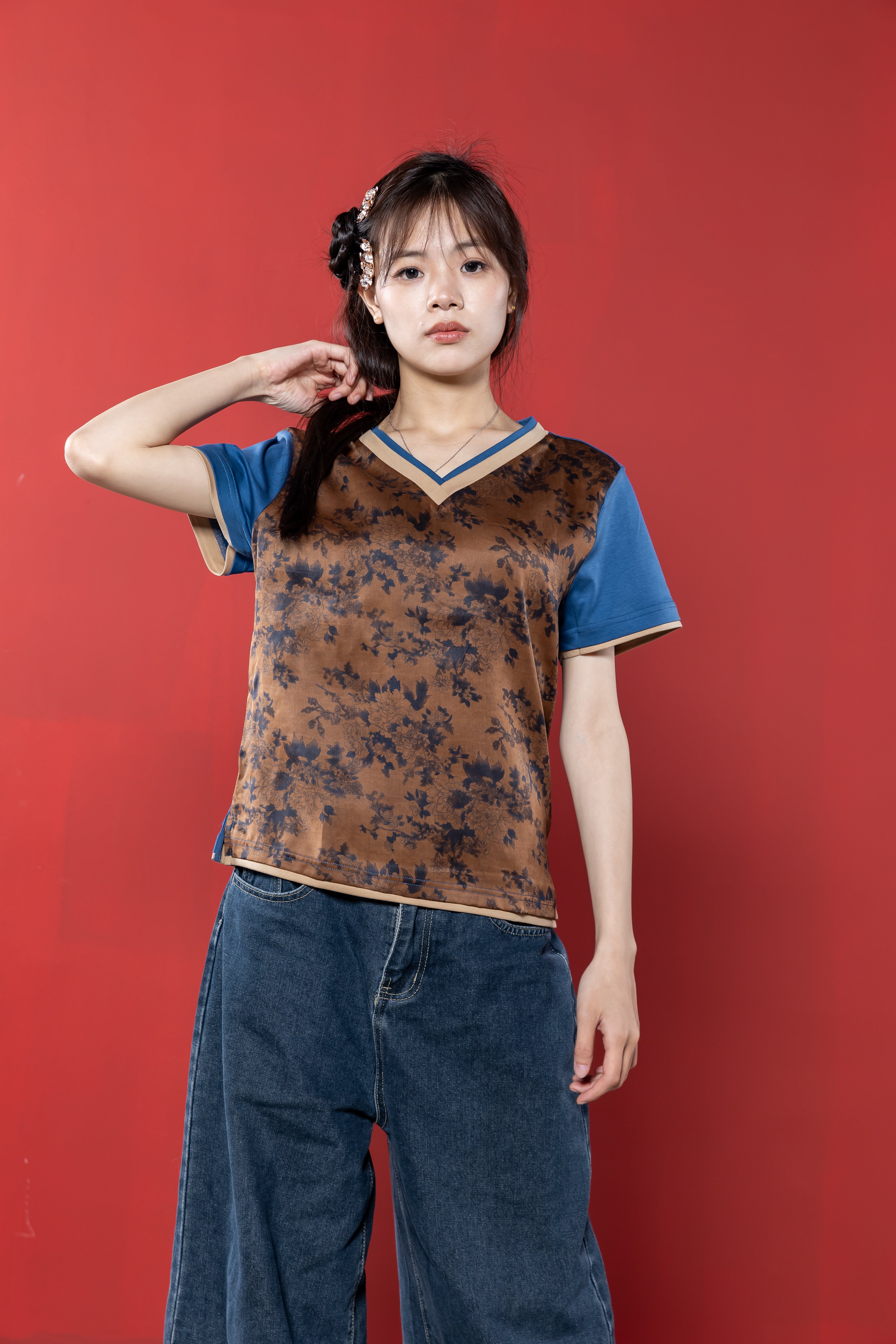 【Limited 65pcs】Xiangyun Silk × Cotton Women’s Embroidery Tee
