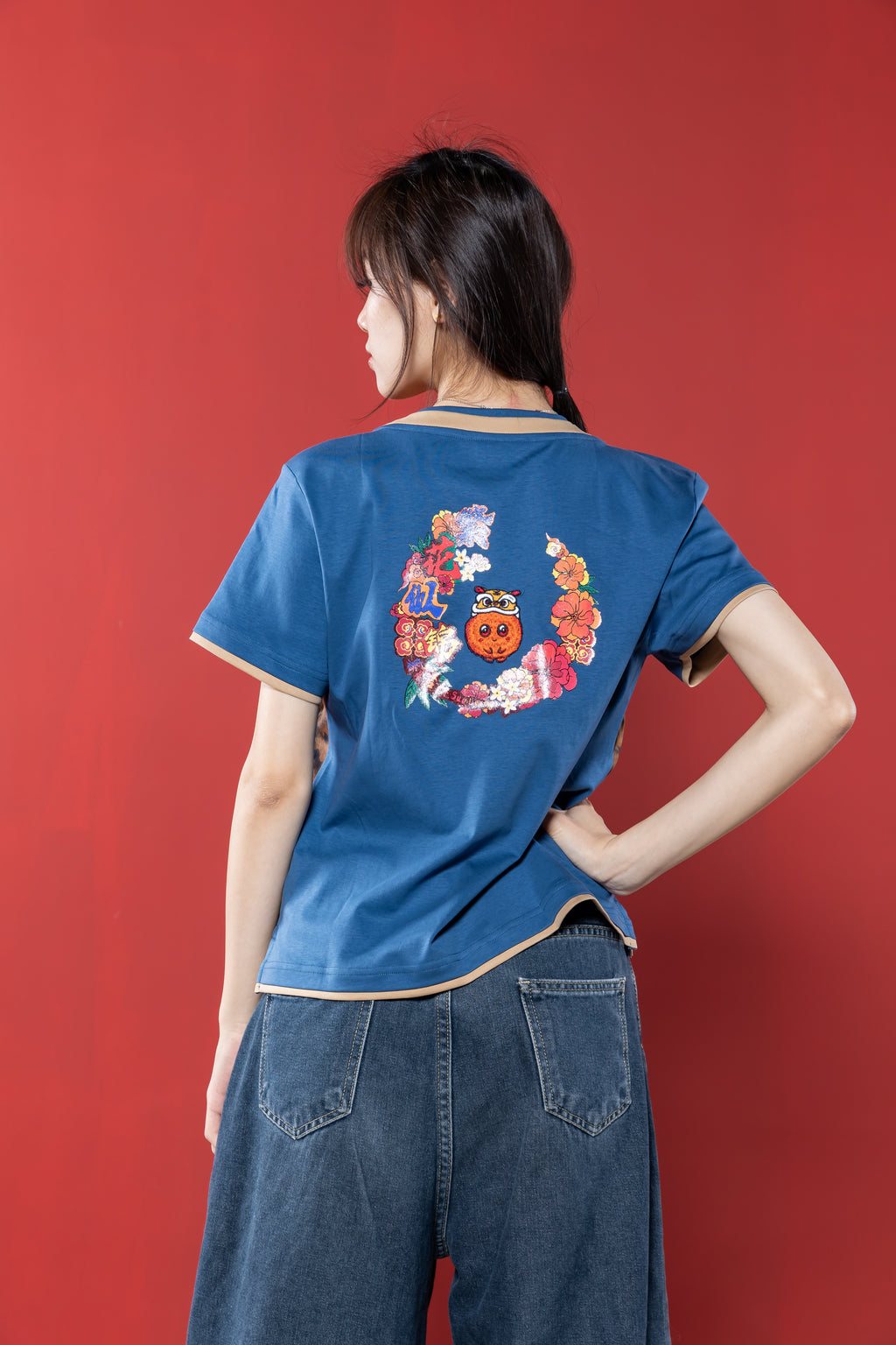 【Limited 65pcs】Xiangyun Silk × Cotton Women’s Embroidery Tee