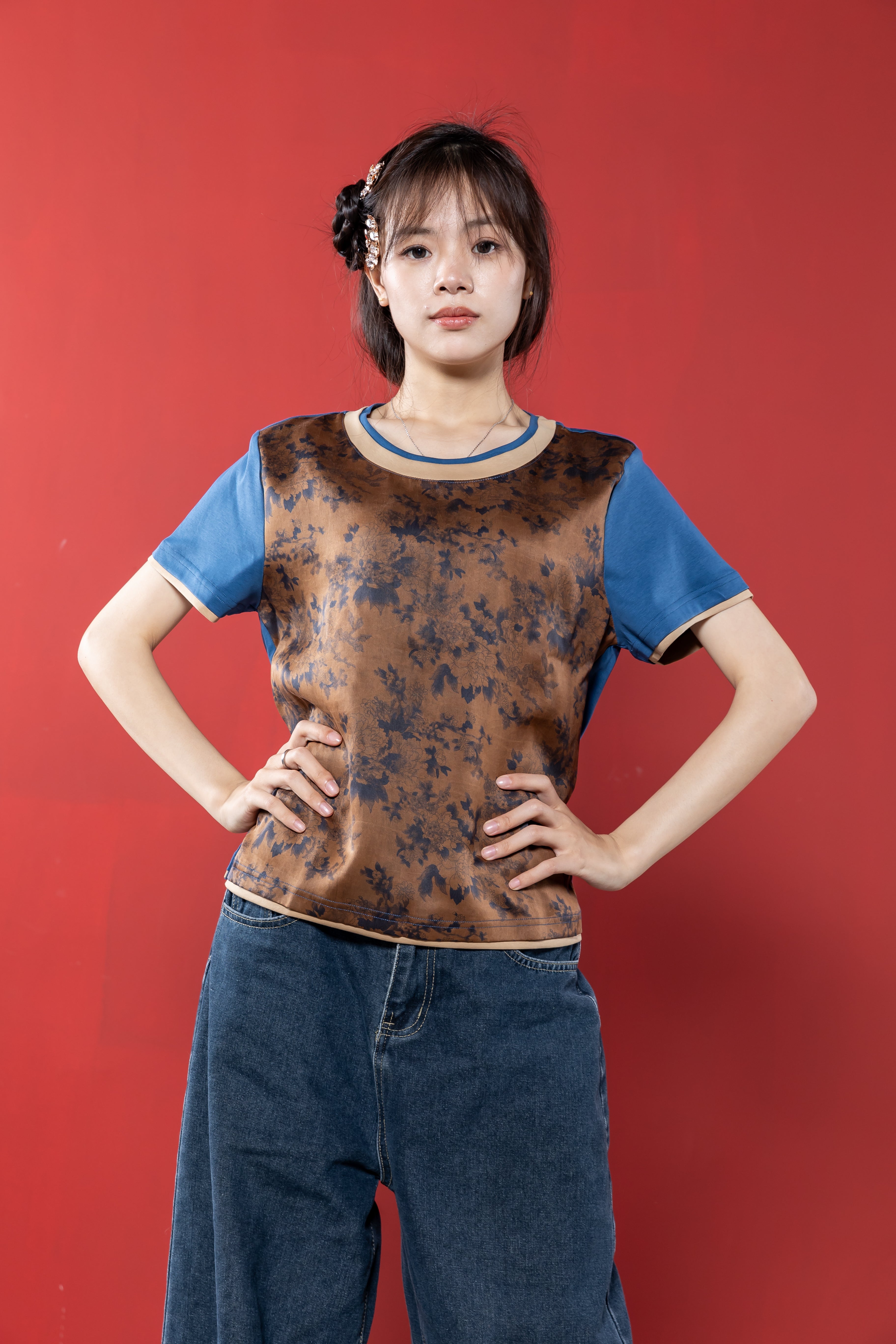 【Limited 65pcs】Xiangyun Silk × Cotton Women’s Embroidery Tee