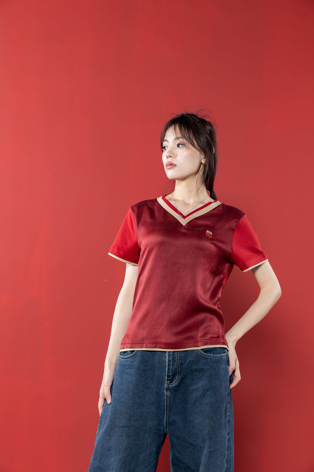 【Limited 65pcs】Xiangyun Silk × Cotton Women’s Embroidery Tee
