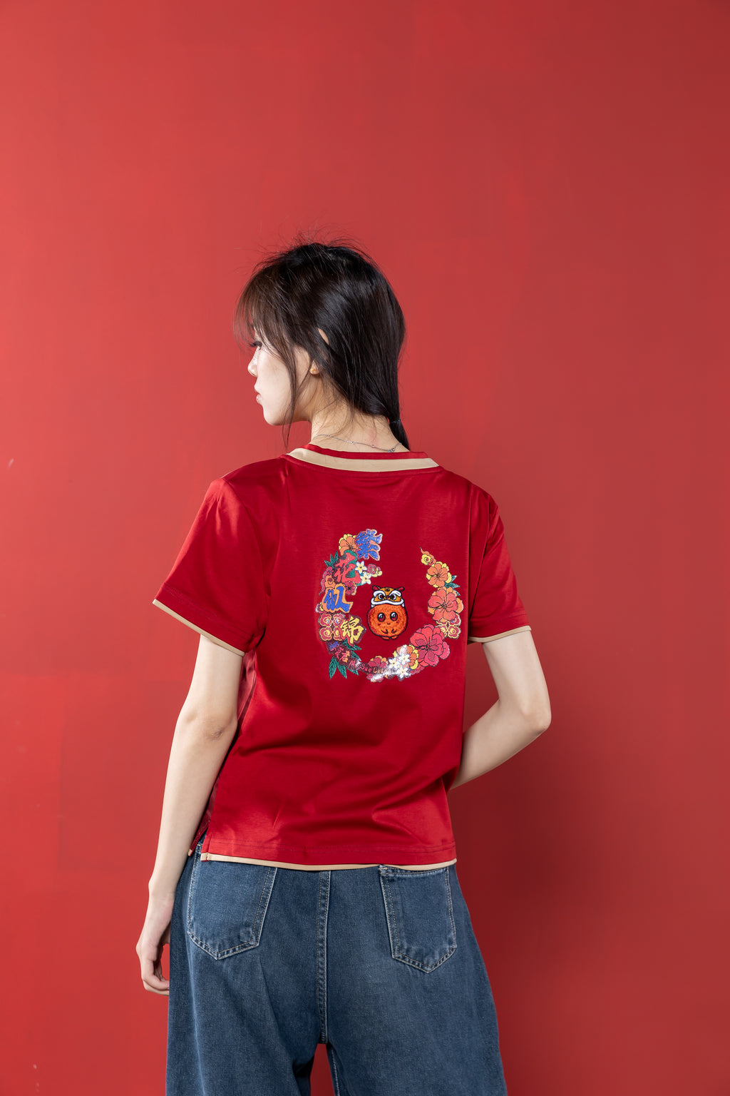 【Limited 65pcs】Xiangyun Silk × Cotton Women’s Embroidery Tee