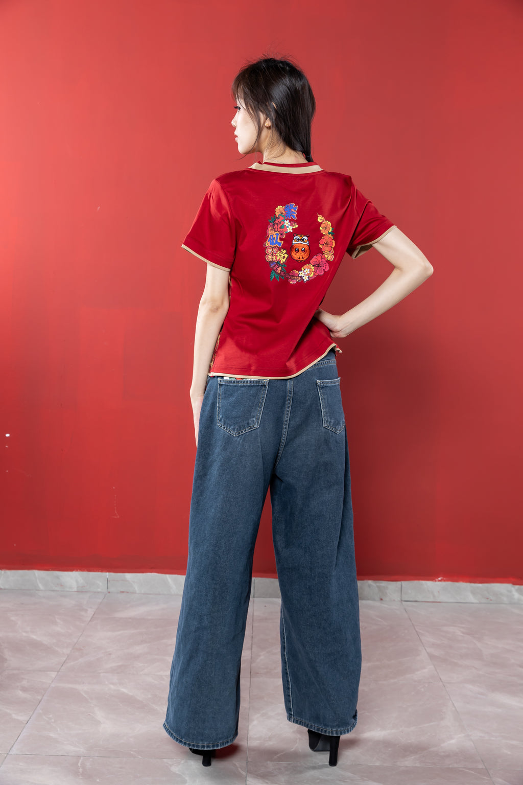 【Limited 65pcs】Xiangyun Silk × Cotton Women’s Embroidery Tee