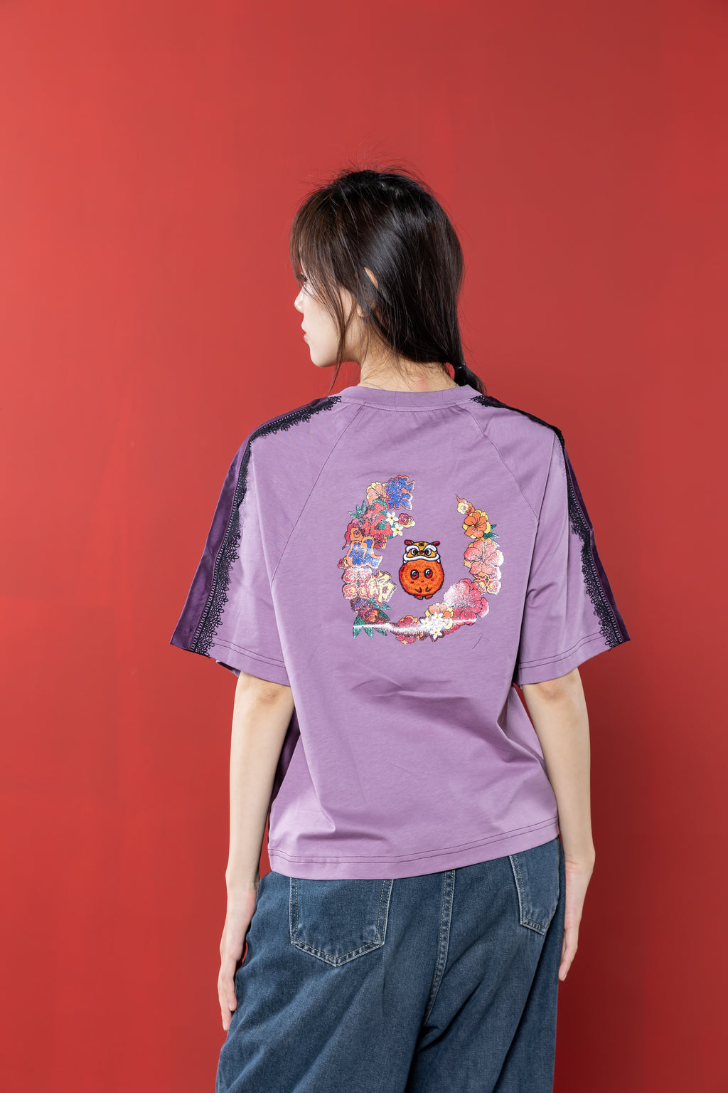 【Limited 16pcs】Xiangyun Silk Patchwork Lace Top