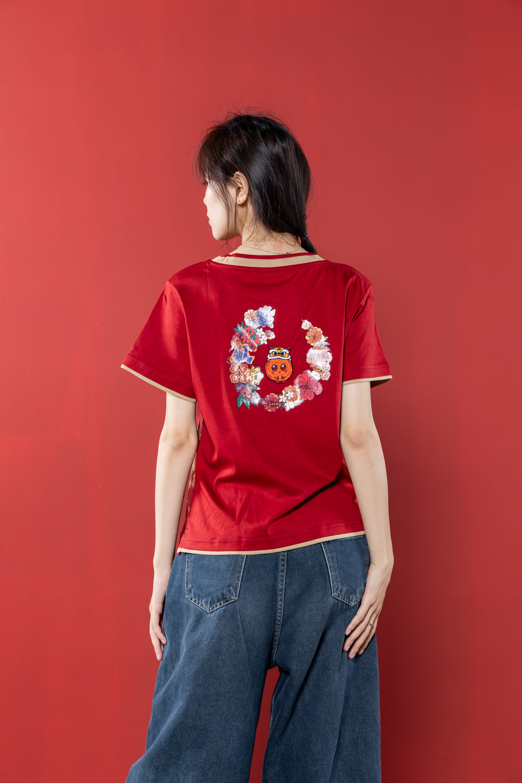 【Limited 65pcs】Xiangyun Silk × Cotton Women’s Embroidery Tee